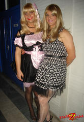 These two excited blonde crossdressers get seduced by a