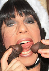 Excited tv bitch zoe gets two black cocks in her bitchty