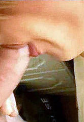See kirsty giving a close up gulp to a lucky fansee kirsty