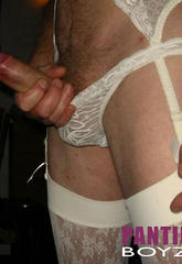 Lots of close up shots of violent pantie boy cocks inside