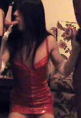 Kirsty gets stuck in to a christmas gangbang and loves
