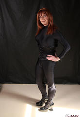Exciting lucimay is covered in black spandex and she is