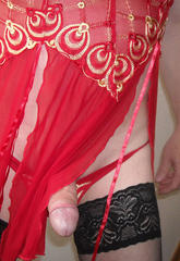 This massive cock is covered by some exciting lingerie and