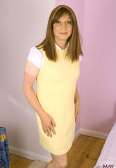 Horny lucimay is wearing a graceful yellow summer dress and