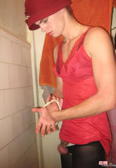This crossdresser has it all in this set lustful red