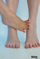 Nylon jane shows off her very excited feet on this foot
