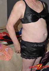 A panty loving sissy covered in horny lingerie and