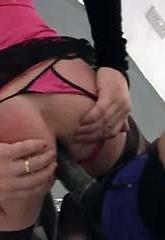 Tranny put on her back and has her anus destroyed by janes