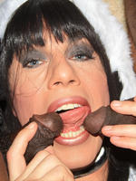 Hot horny tgirl slut zoe fuck puppet gets two black cocks